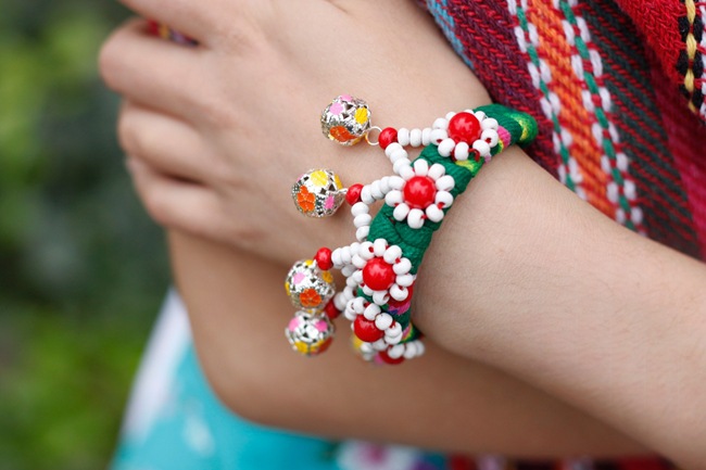 新款批发复古民族风纯手工布编绣花手镯手链手环特色饰品ry24