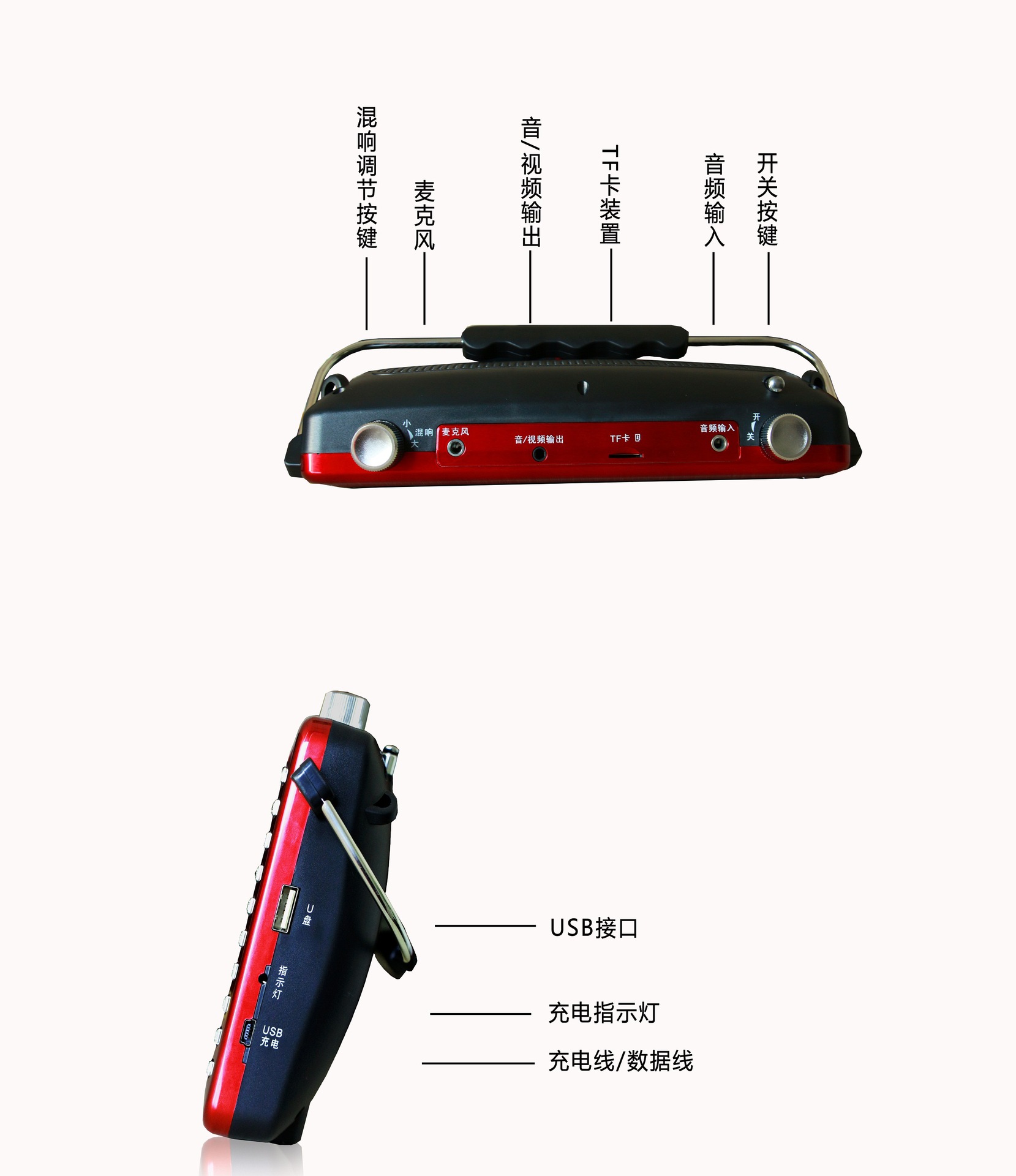 先科7寸看戏机金属手提插卡音箱迷你mp5播放器收音机老人晨练外放