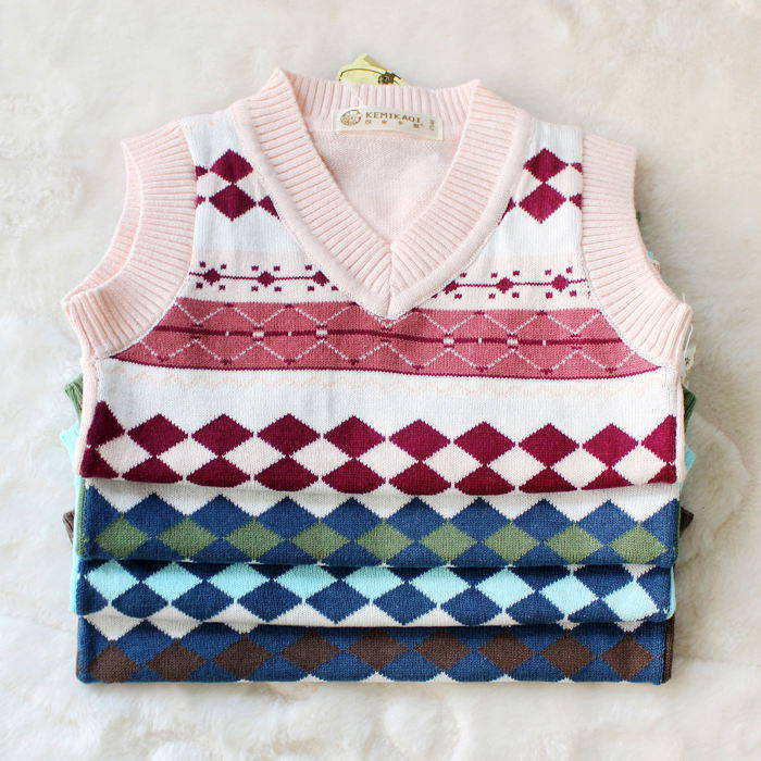 婴儿服饰批发2013可米卡奇童装633套头背心纯棉线衣母婴用品