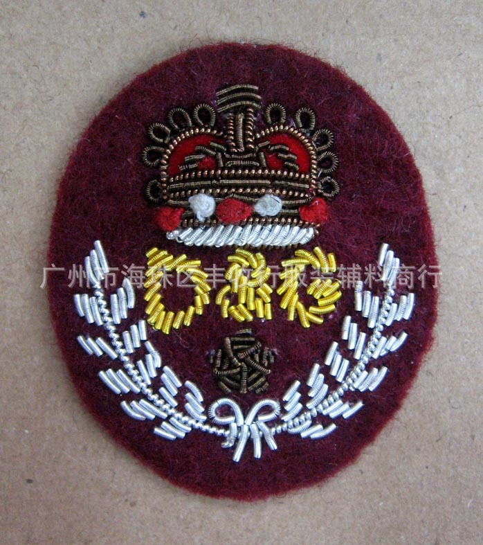 外观精美 印度丝绣花徽章 休闲服绣花章 高档休闲服装徽章