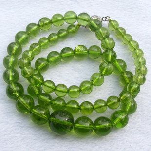 供应天然橄榄石项链 大颗粒5~11毫米 44克东海 批发水晶 橄榄绿