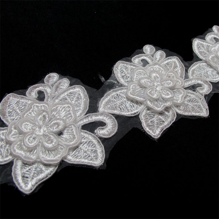 婚纱装饰 手工缝制立体花卉 diy服装花边