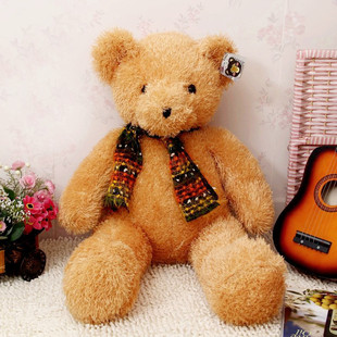 晶广玩具毛绒玩具公仔熊毛绒布娃娃复古围巾超大号抱熊