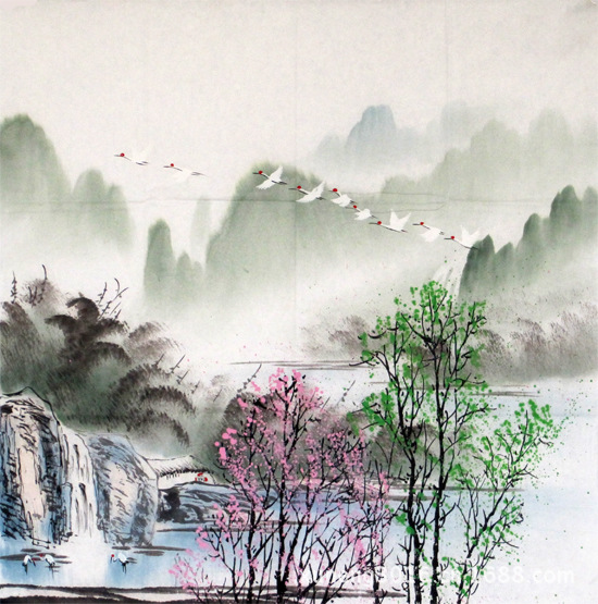 【纯手绘艺术礼品 酒店家居淡雅山水画小品fd22】价格,厂家,图片,国画