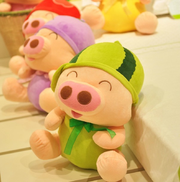 正版水果麦兜娃娃毛绒玩具大号麦兜猪公仔抱枕送男女生日礼品