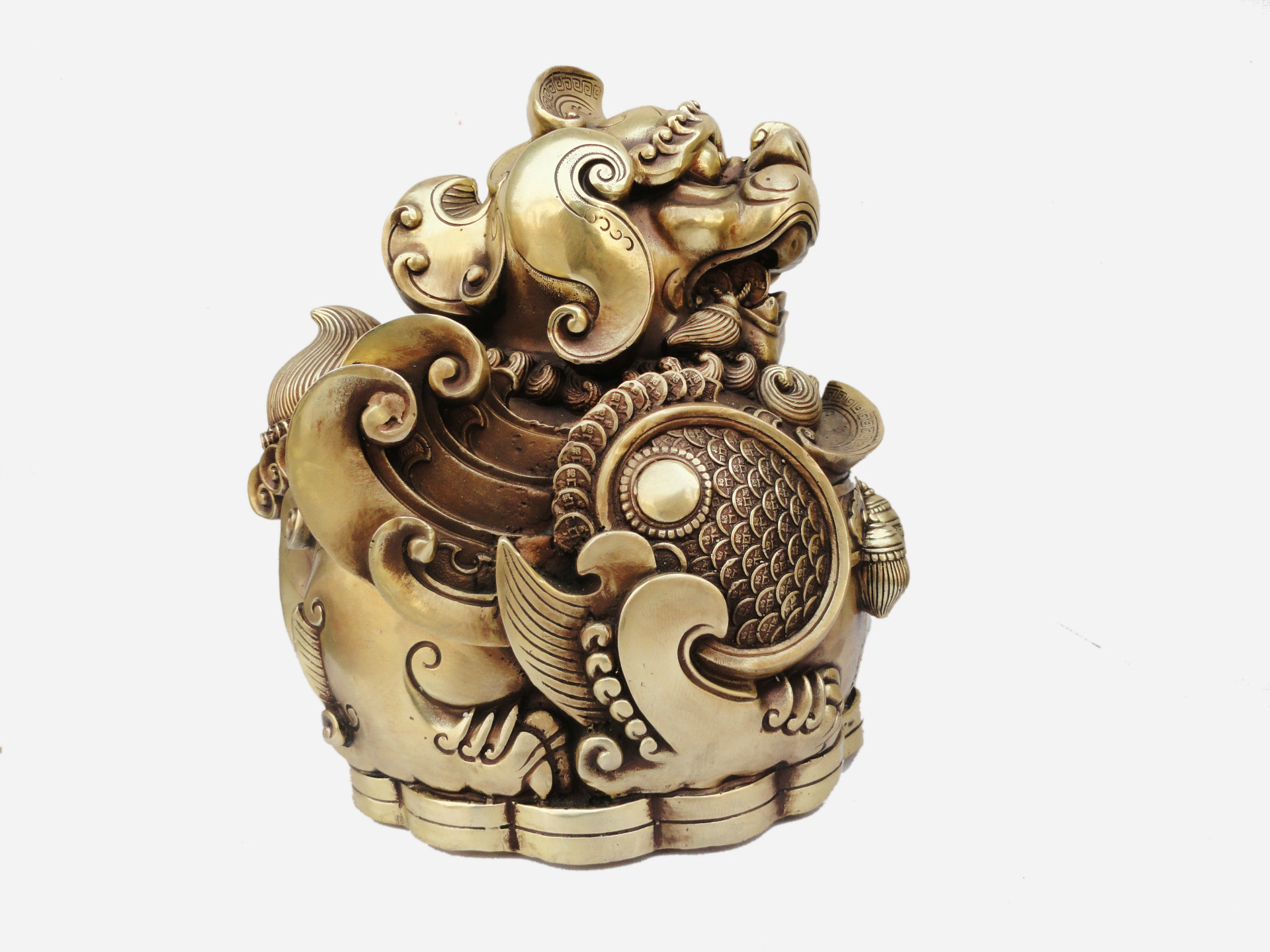 开光纯铜新品坐貔貅 超特大号单角铜貔貅 镇宅辟邪旺财