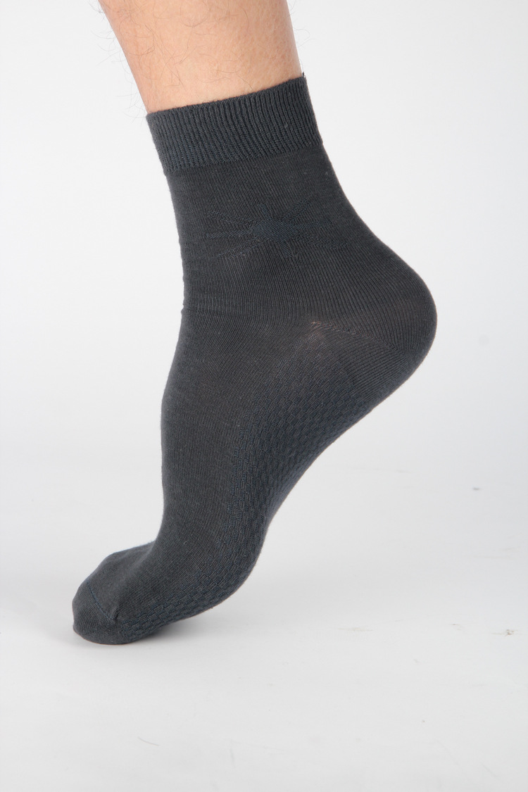 正品浪莎 脚底按摩棉袜男士 薄款春夏款吸汗防臭纯棉男袜 5466