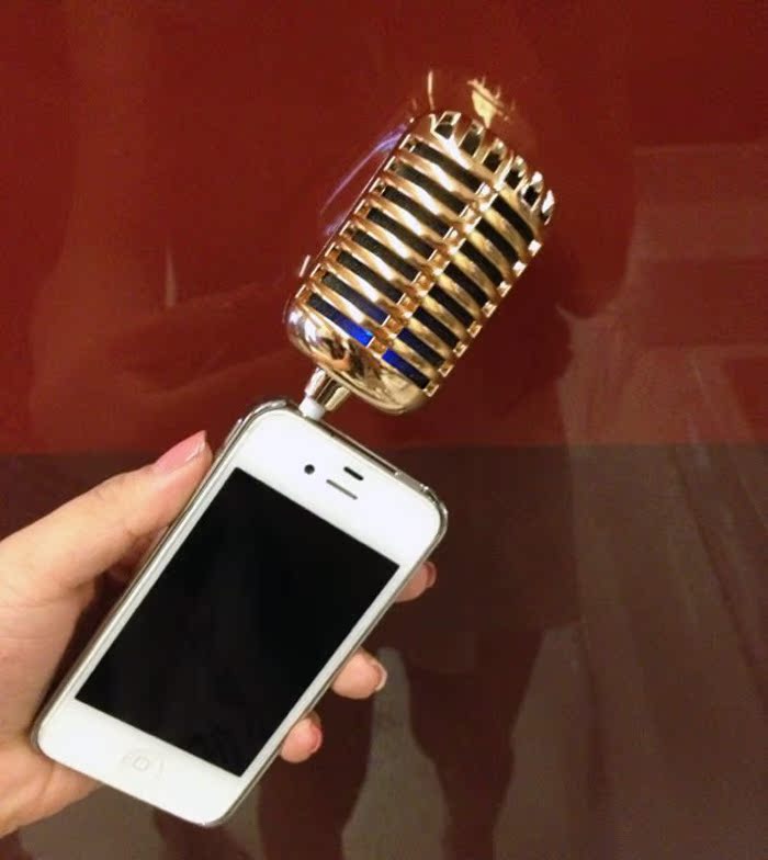 金麦霸2代 中国强音麦克风造型 iphone手机音箱 随身迷你音响