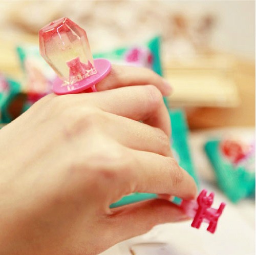 韩国进口 乐天 宝石戒指糖 香橙味 13g