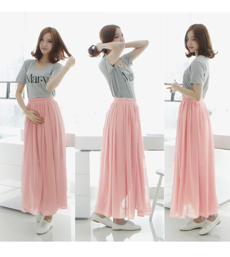 韩国女装2013新款春夏波西米亚雪纺半身长裙拖地仙女裙厂家直销