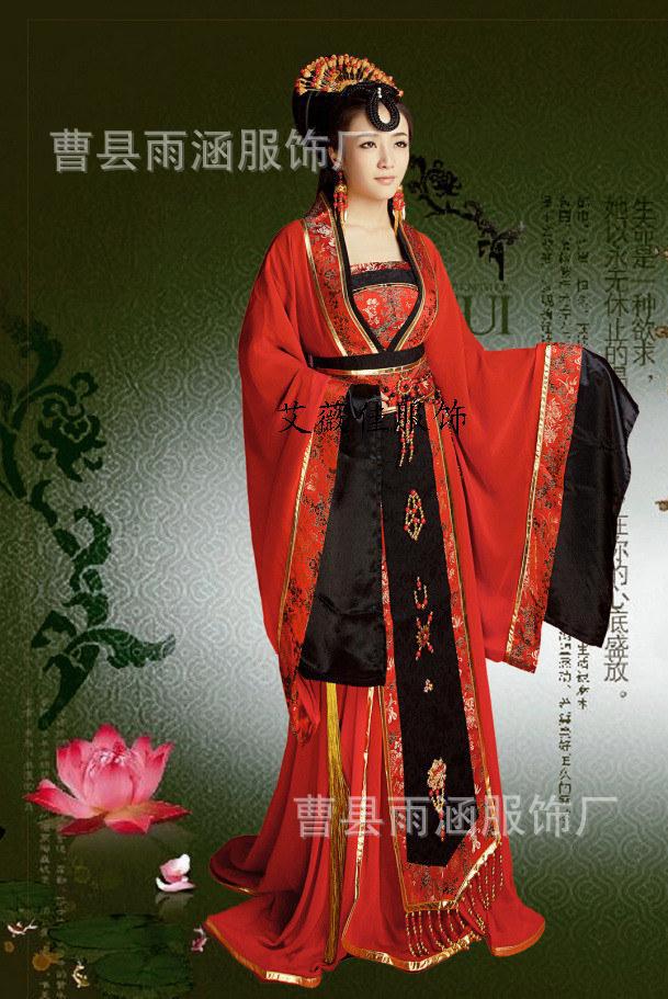 古代服装 古装 唐朝贵妃仙女装 汉服演出服 影楼主题服装拖尾古装图片