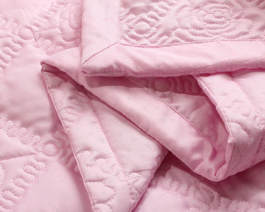 2013新品厂家直销绗绣夏凉被粉红 冰丝绒夏被