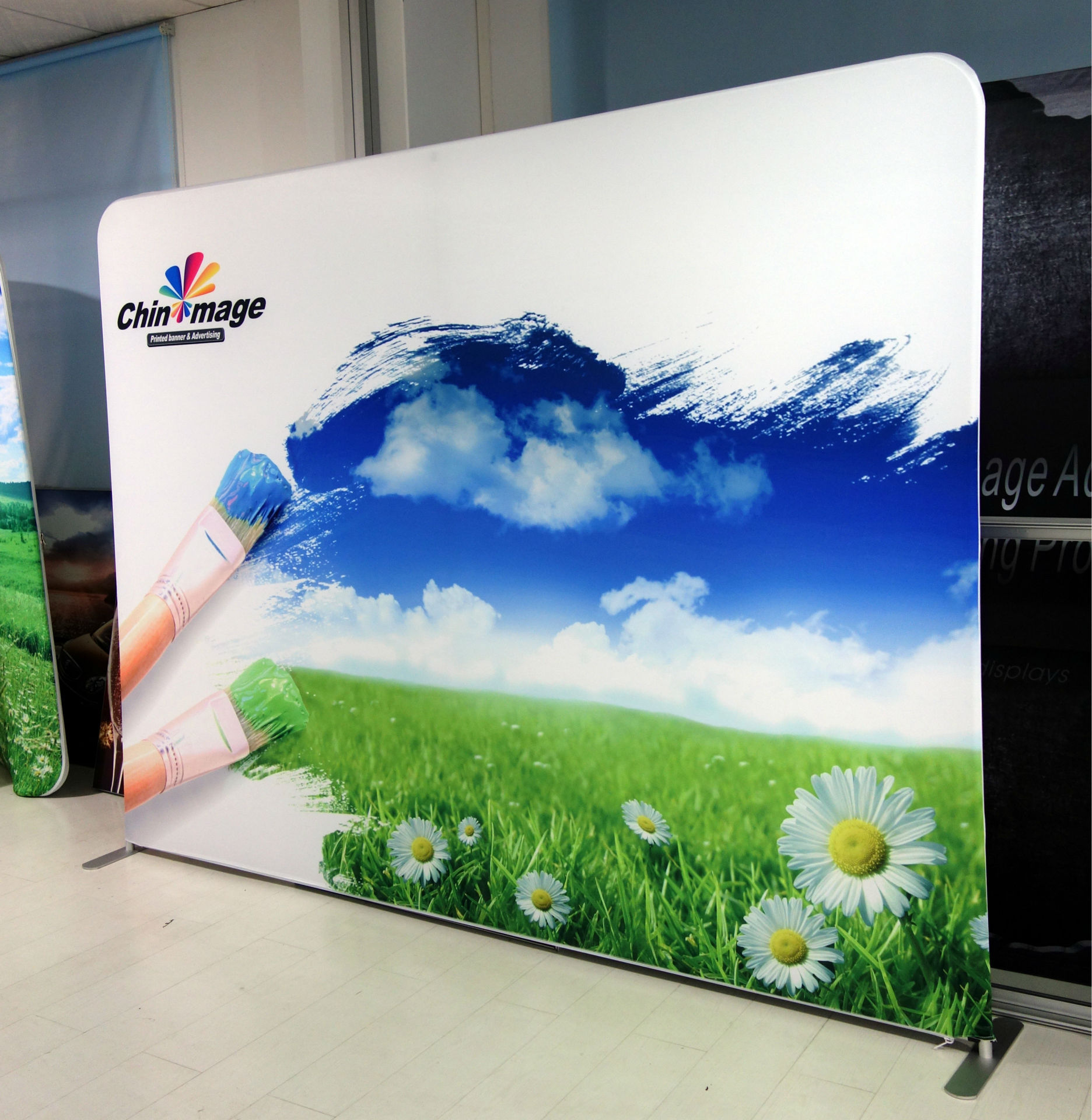 快幕秀易拉幕快展展示器材热转印画面