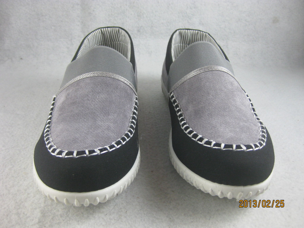 豪洛巴奴b03灰色 懒人鞋 拼色韩版休闲鞋 新春款男式帆布鞋批发