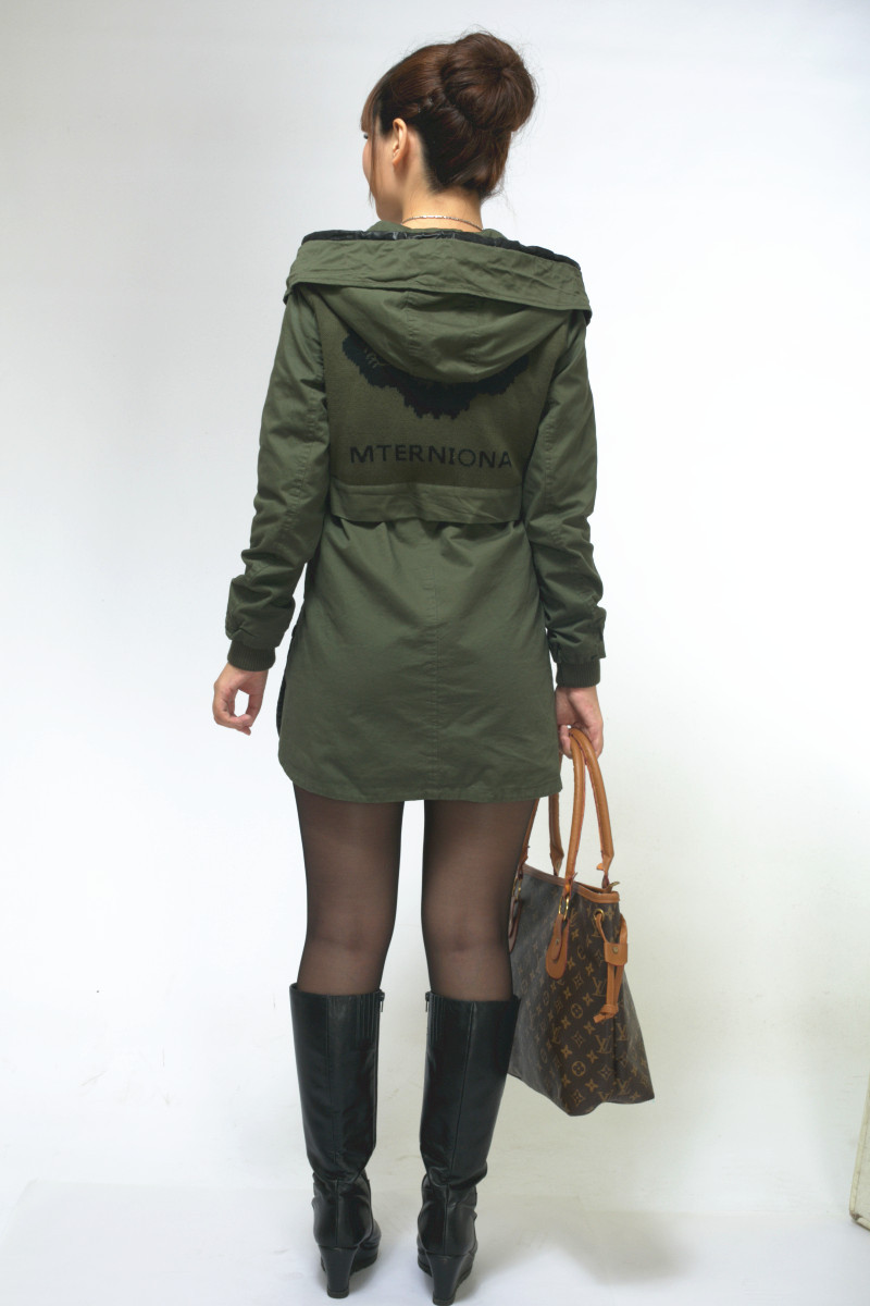 女款风衣2013新款 外套 春秋装 依琳中长款 韩版带帽 修身 学生潮