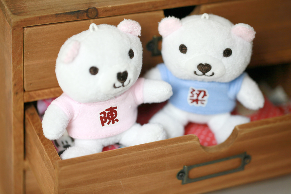 毛绒爱心熊,你的名字我的姓氏,把你的姓氏挂在我的身上 ,从此我