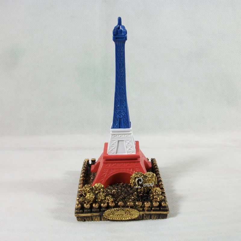 批发中号彩色巴黎埃菲尔铁塔树脂模型 桌面创意小摆件 工艺品货源