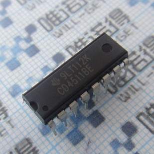 直插hef/cd/hcf4511/bcd码-七段码转换驱动器 dip-16