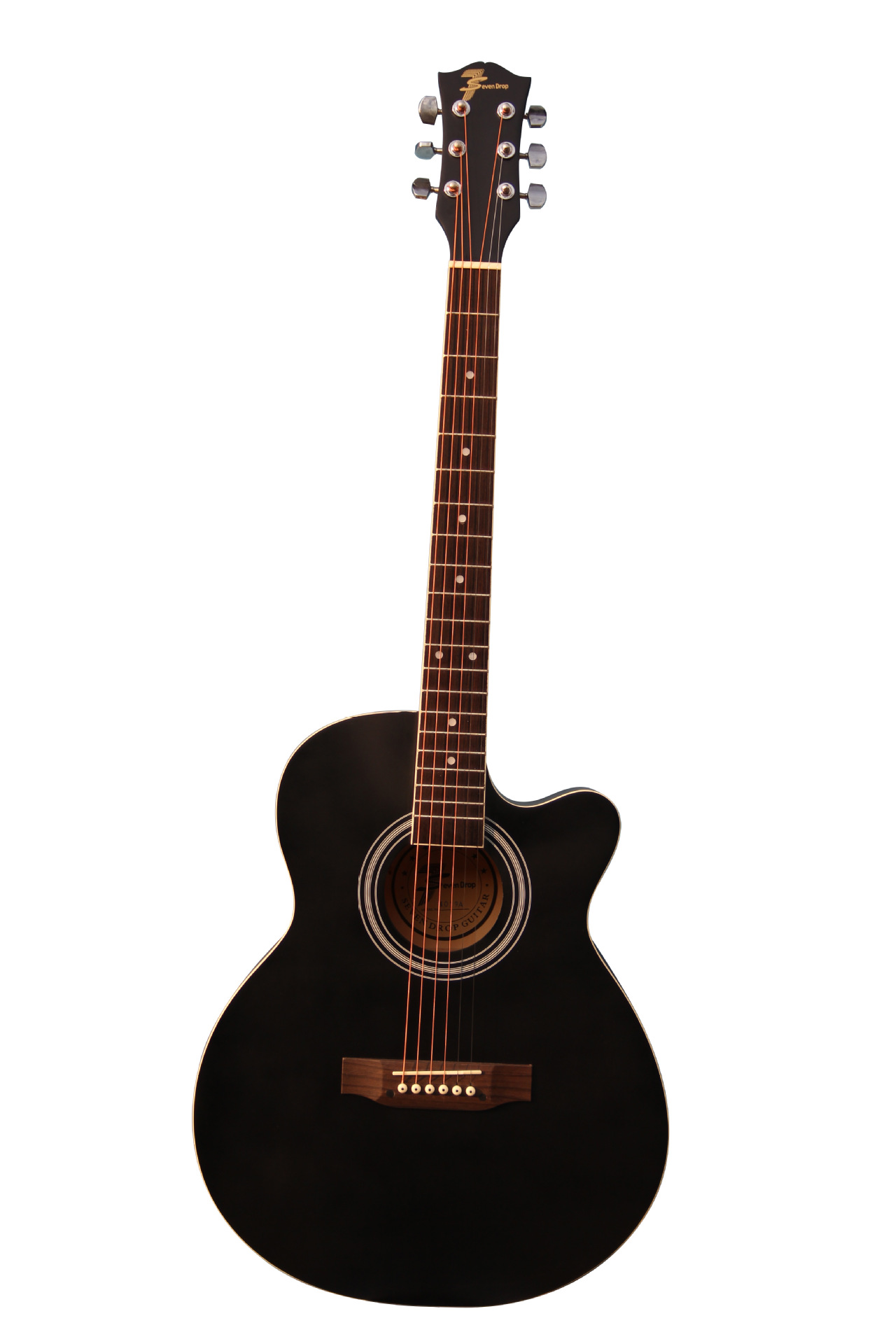 吉他sevendrop 7点木吉他 4019a 黑色 40寸缺角民谣吉他