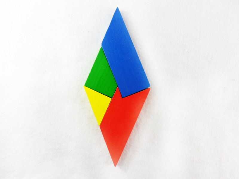 彩色t字谜 带玩法说明书 古典益智四巧板 智力拼图拼板 木制拼装