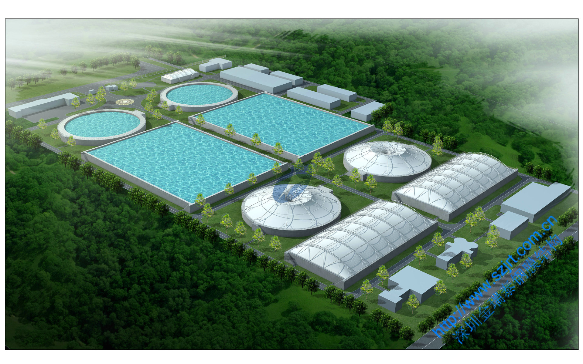 污水池膜结构膜结构污水池ptfe膜结构污水池加盖工程