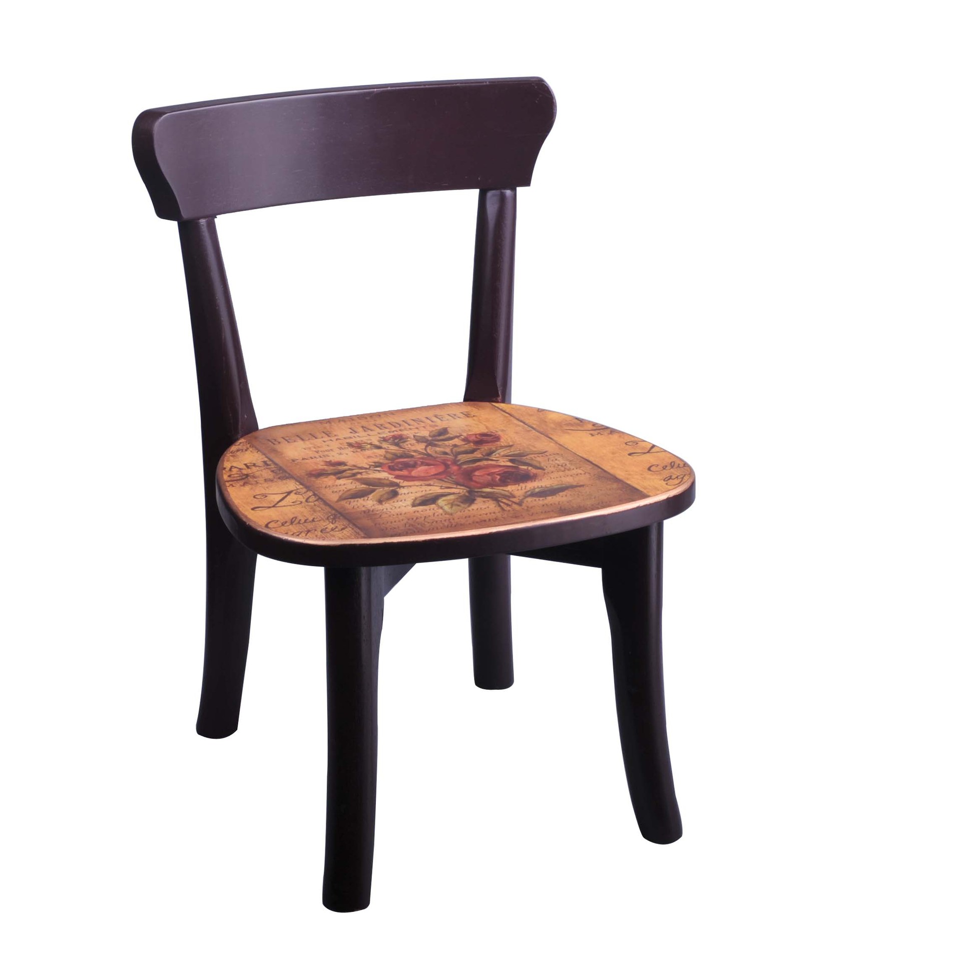 厂商供应批发实木欧式简约贴花小靠背椅子