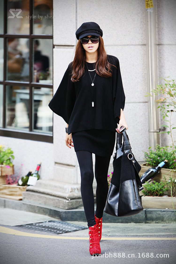 g012韩版春秋黑色修身包臀短裙秋冬裙韩版半身裙秋毛线裙