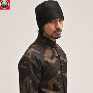 批发采购帽子-花笙记中国风复古暗花羊毛六角帽多种戴法黑色批发采购