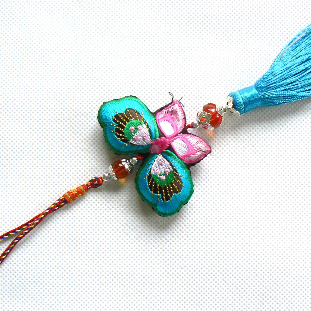 畅销情人节刺绣挂件-刺绣精品挂件-装饰挂件-蝴蝶刺绣旅游纪念品