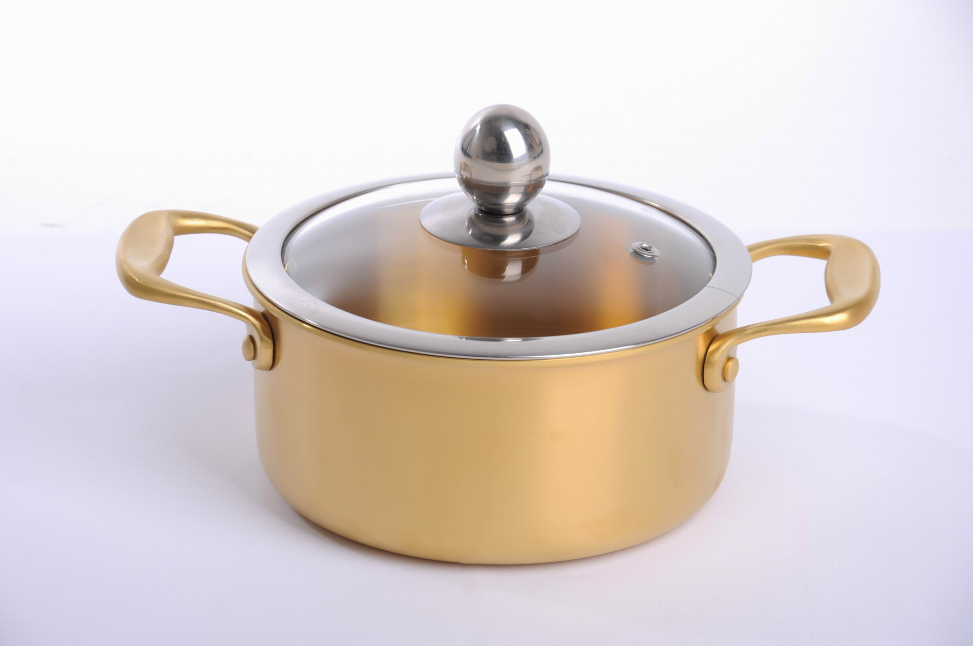 供应健康品牌锅 汤锅 金厨房厨具 金色时尚 钛合金不锈钢锅