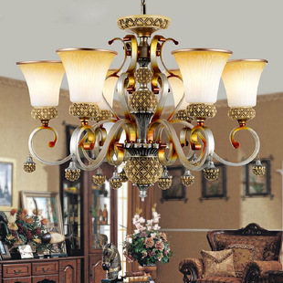 皇尊华铁艺吊灯仿古田园吊灯餐厅灯餐吊灯蜡烛灯具卧室客厅