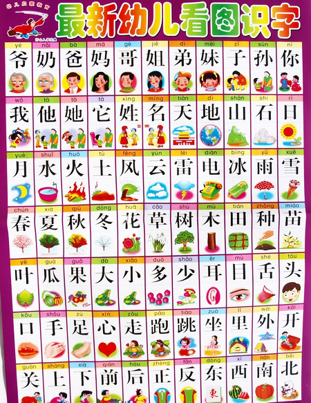 宝宝早教挂图婴幼儿童启蒙认知识字拼音数学人物平面挂图混