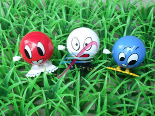 厂家直批儿童小礼品赠品 上链跳跳表情球 塑料发条表情球