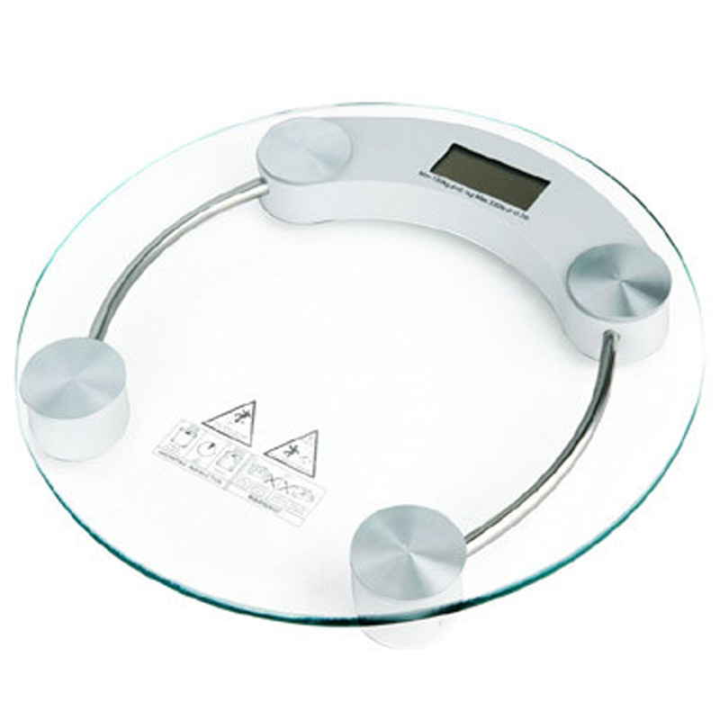 普润 钢化玻璃电子称 圆形玻璃称 健康秤26cm