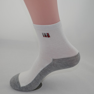 【大量供应】袜子 男 全棉 灰底 商务 运动休闲 中统 男袜