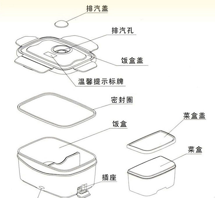 厂家直销电子饭盒 环保电热饭盒 时尚生活用品 家用小礼品 赠品