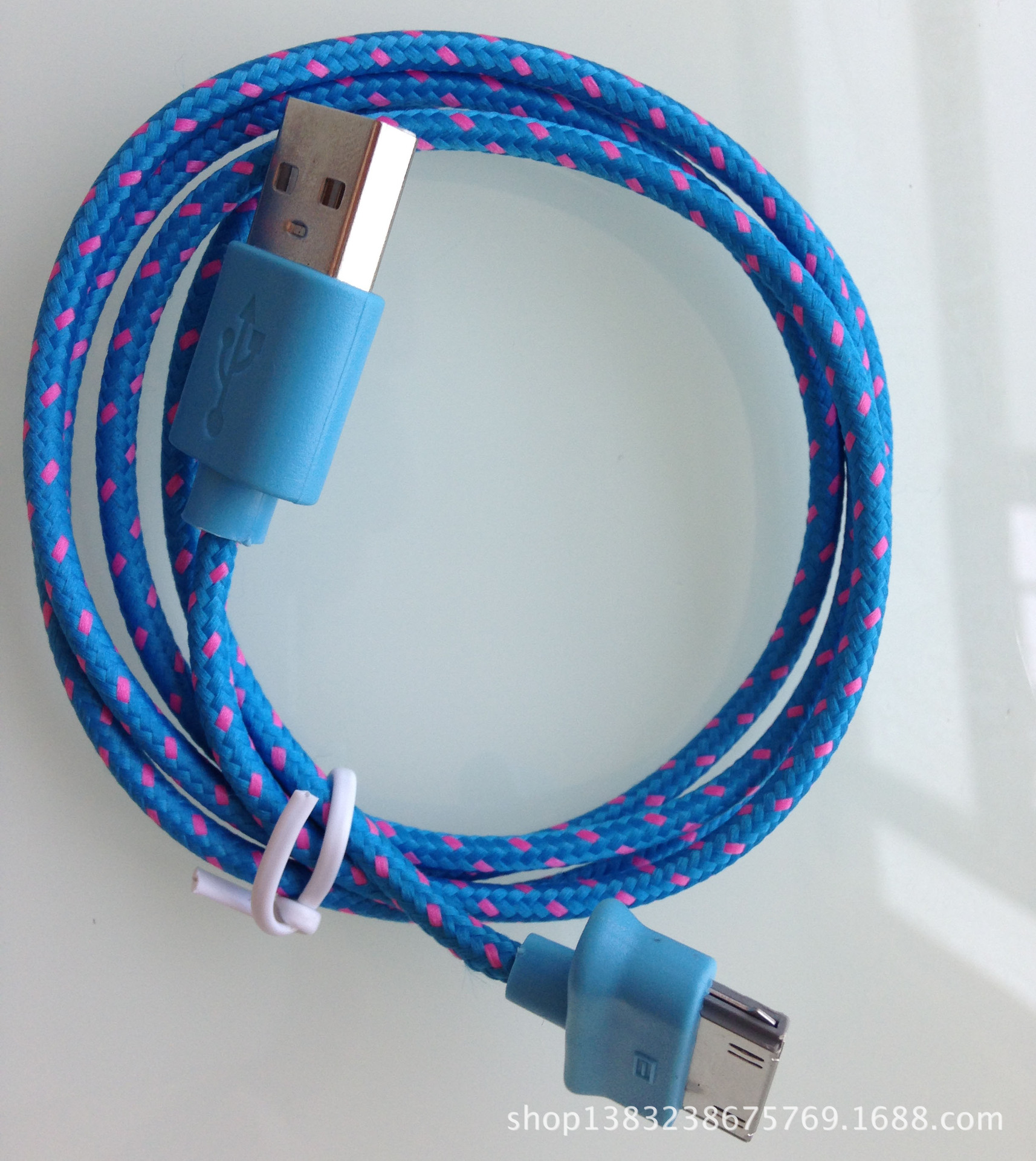 彩色尼龙编织网数据线 数据线iphone4 iphone4s数据线