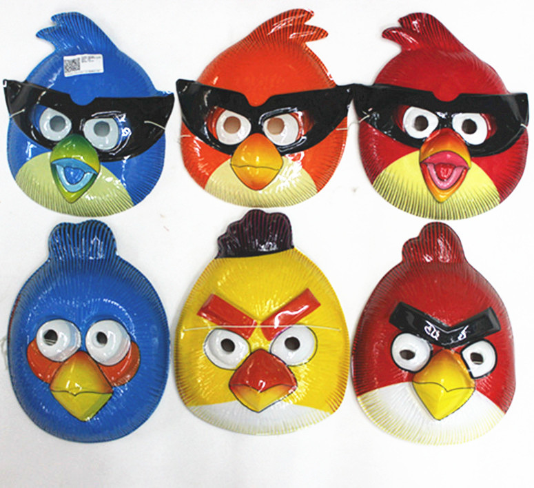 厂家直销 愤怒小鸟儿童塑料卡通面具(六色可选)