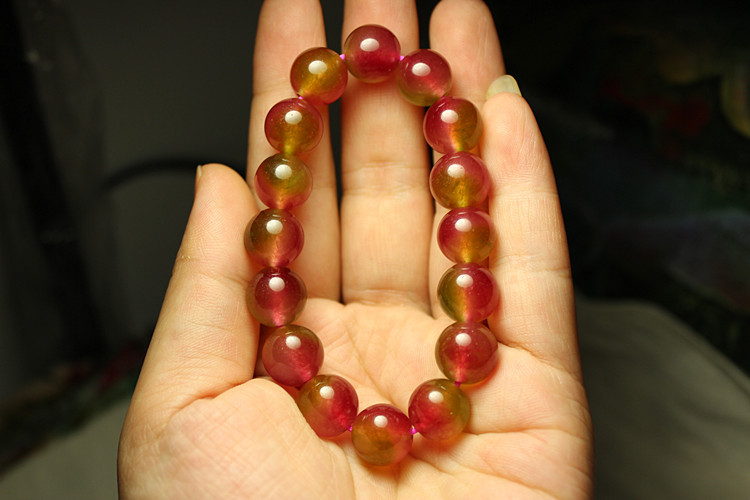 【奥斯汀】批发天然水晶玛瑙首饰饰品 阿富汗冰种西瓜玉髓手链