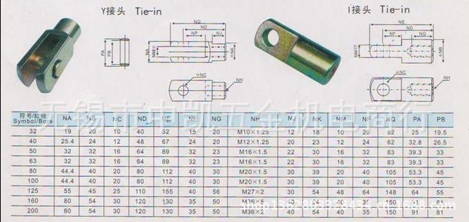 批发 气缸附件 y型接件(带销子)