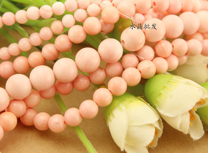 天然粉贝壳散珠长链 天然色款 4-10mm皆有图片_15