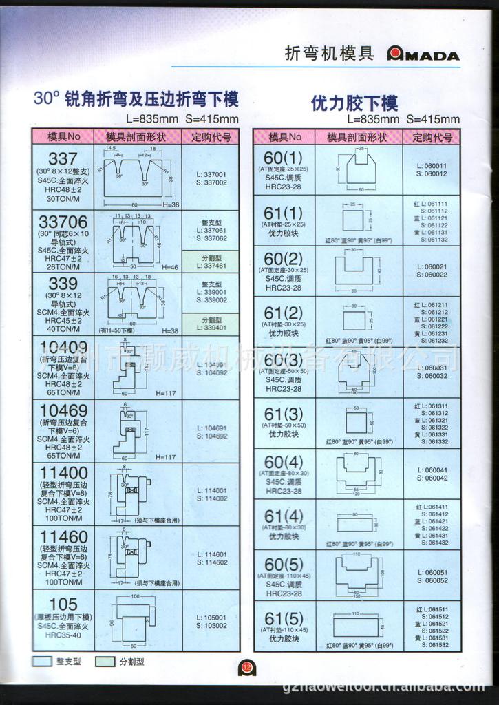 数控折弯机模具