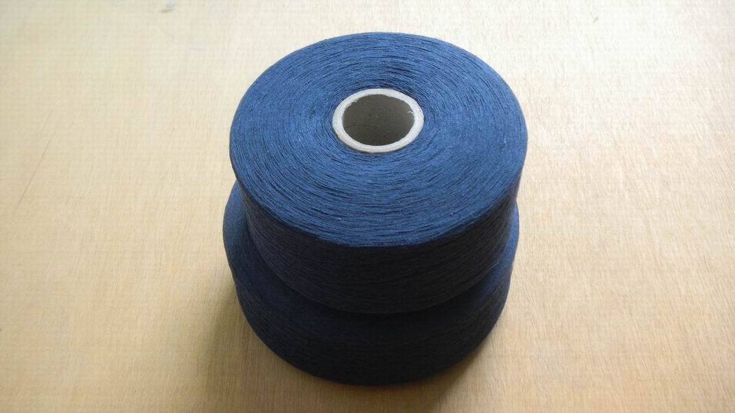 厂家直销8支深蓝色气流纺色纺纱
