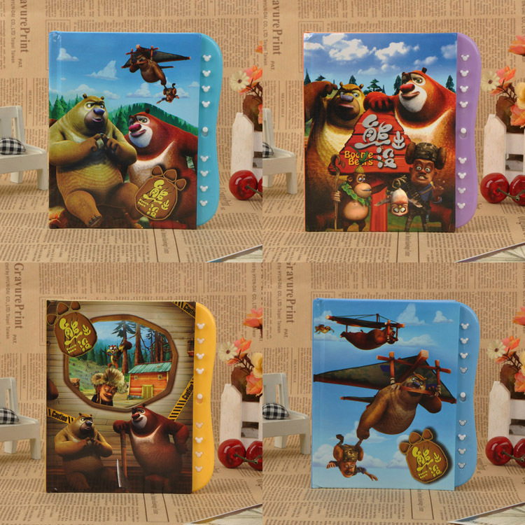 批发中号熊出没卡通动漫密码锁本 记事本日记本儿童笔记本