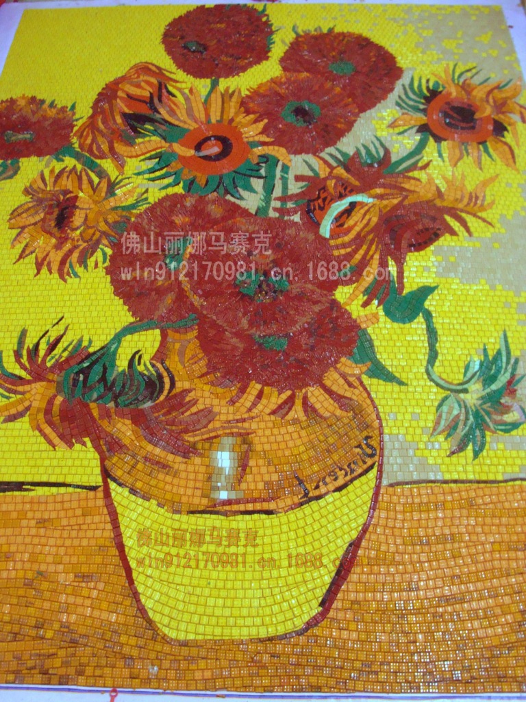 【丽娜马赛克 梵高剪切画 镶嵌画】价格,厂家,图片,釉面内墙砖,佛山市