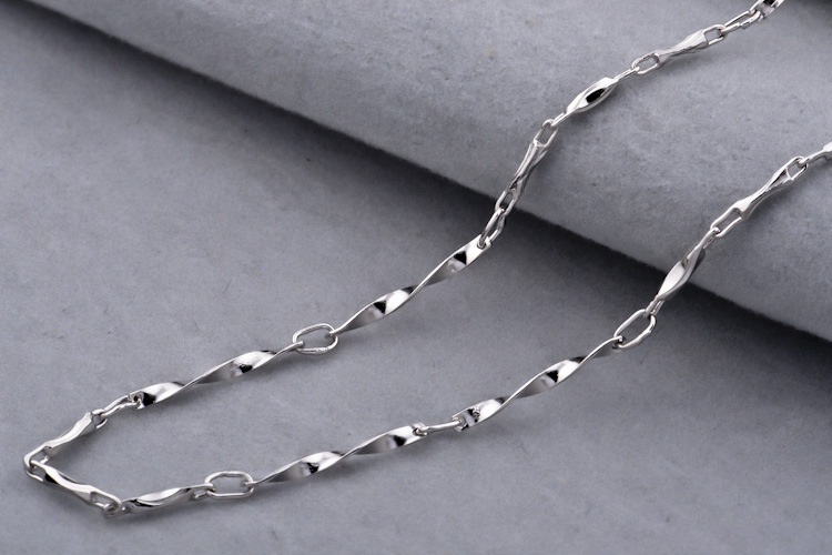 元宝扭片银项链925纯银银链子配链单链百搭链女正品1件混批