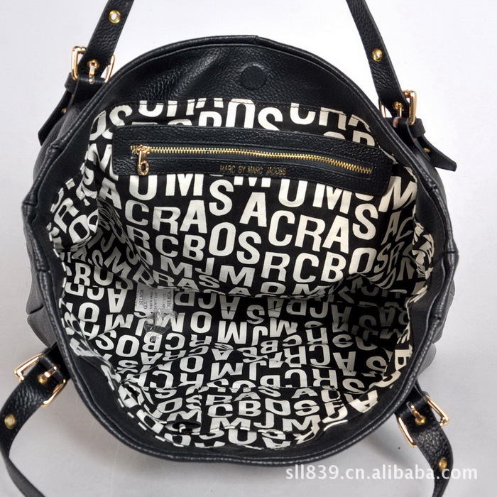 欧美时尚marc by marc jacobs底部折边个性真皮单肩包包