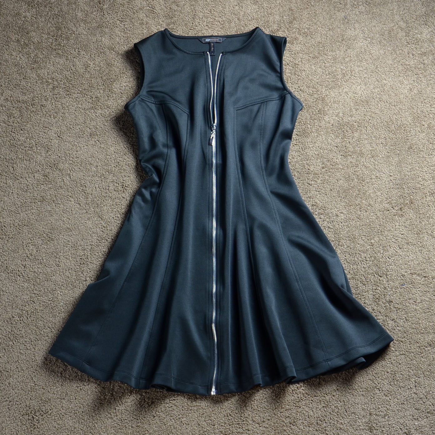 infelish2013 欧美范儿 拉链门襟立体裁剪 气质修身连衣裙 包邮