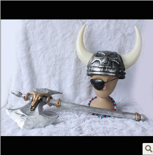 万圣节兵器武器 野蛮人装扮 野人兵器 羊头斧 仿真兵器 道具兵器