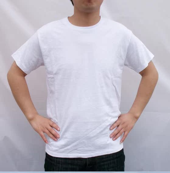 180克 纯白空白t恤 纯色 文化衫纯棉短袖 广告衫 班服 现货批发